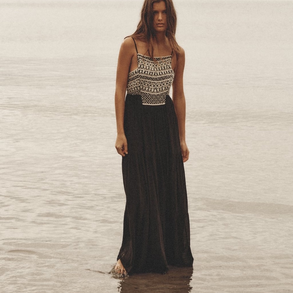 Zara Black and White Maxi Dress